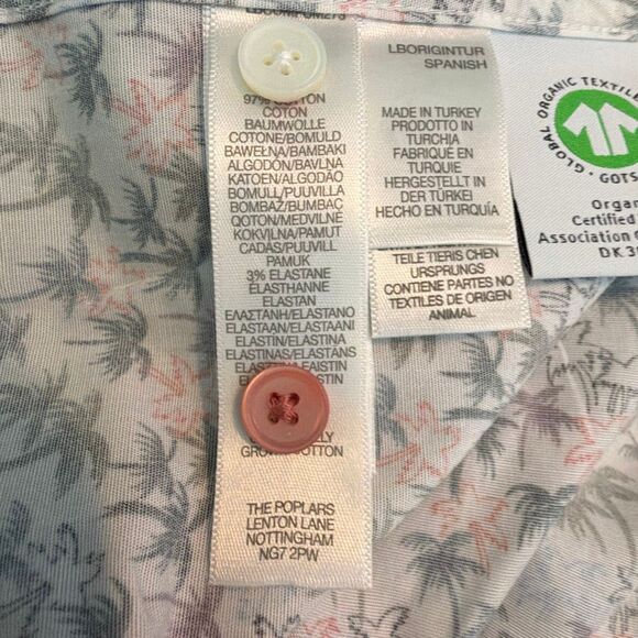 Paul Smith Short Sleeve Palm Print Casual Fit Button Down Shirt M - Picture 10 of 15